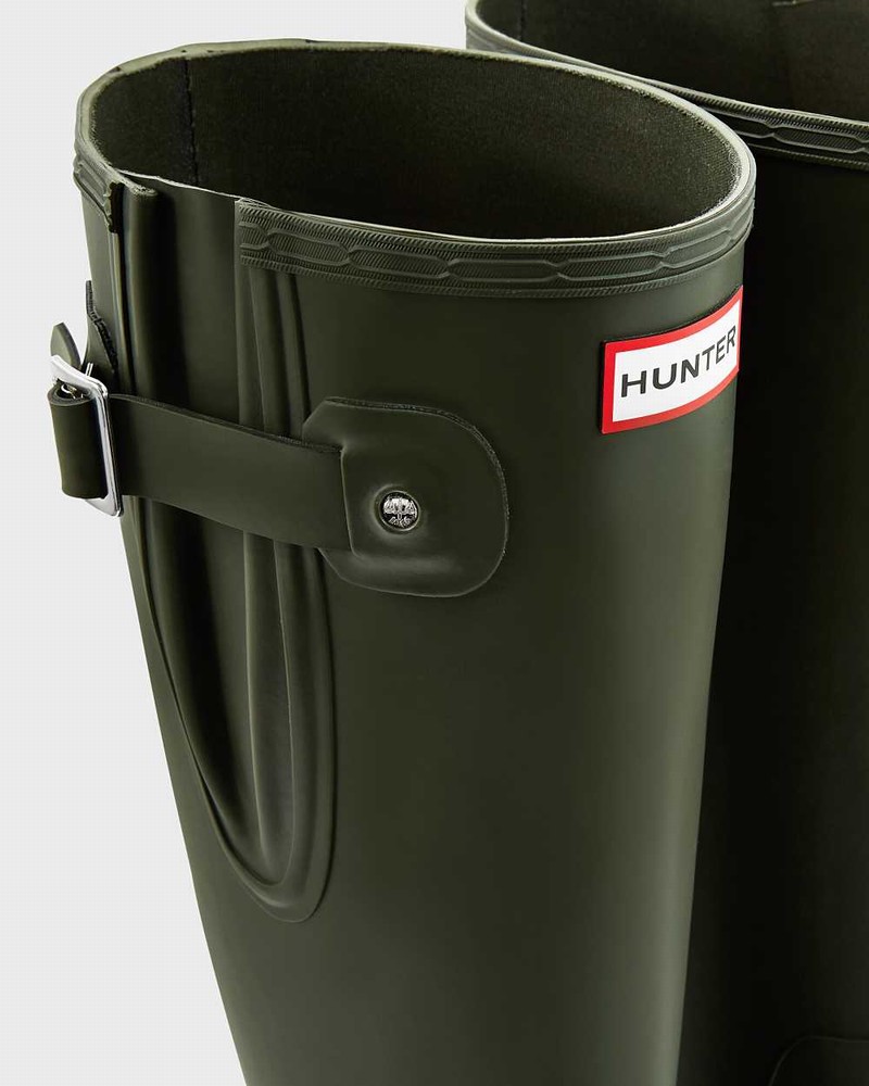 Hunter Original Side Adjustable Men Rain Boots Olive | 128850764