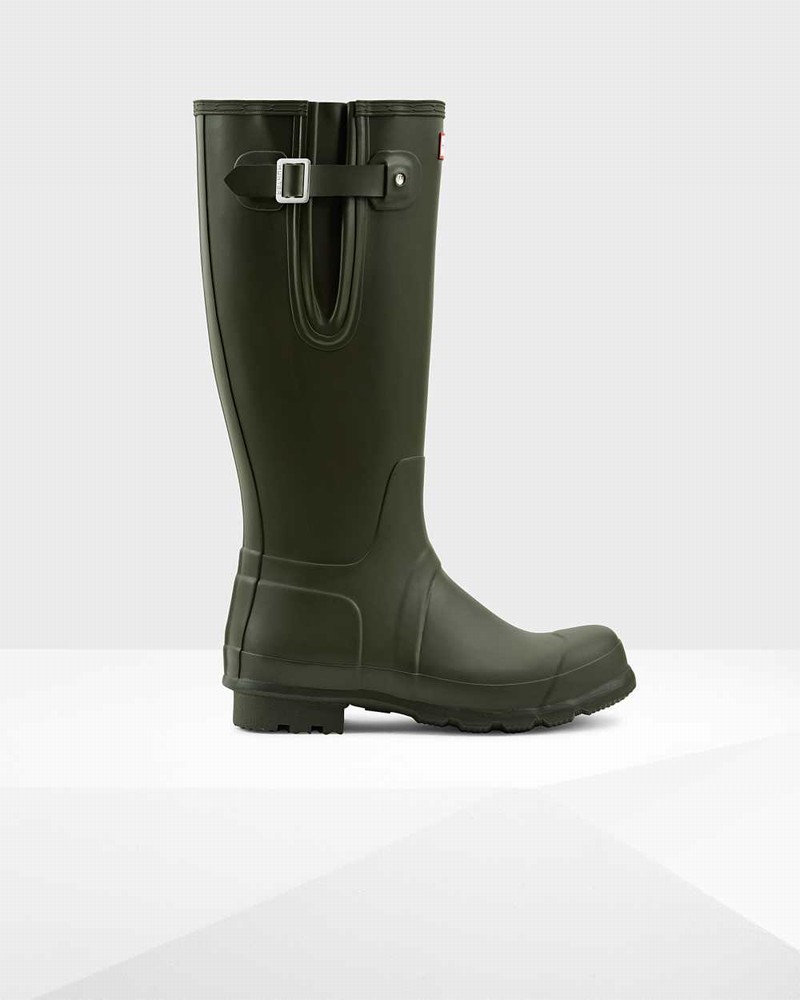 Hunter Original Side Adjustable Men Rain Boots Olive | 128850764
