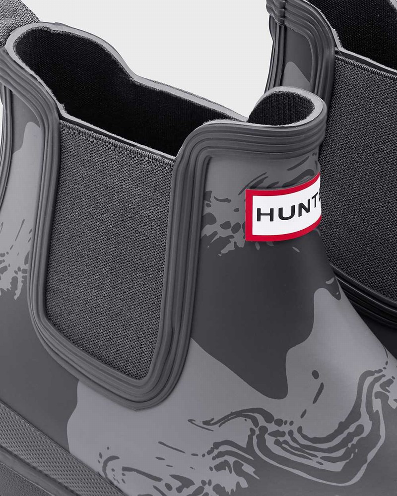Hunter Original Storm Stripe Men Chelsea Boots Black | 474954421