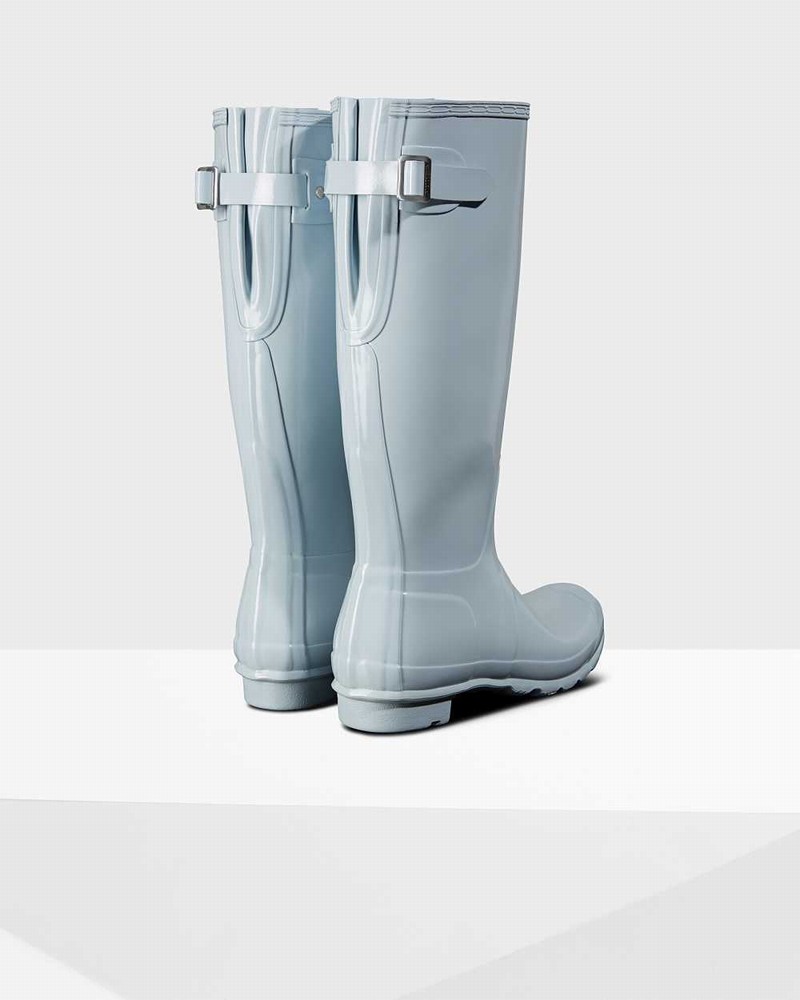 Hunter Original Tall Back Adjustable Women Rain Boots Grey | 925635741