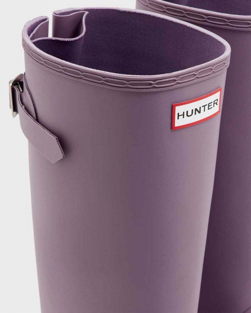 Hunter Original Tall Back Adjustable Women Rain Boots Purple | 664647343