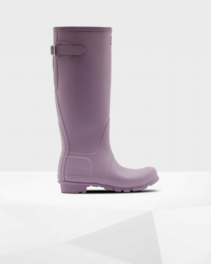Hunter Original Tall Back Adjustable Women Rain Boots Purple | 664647343