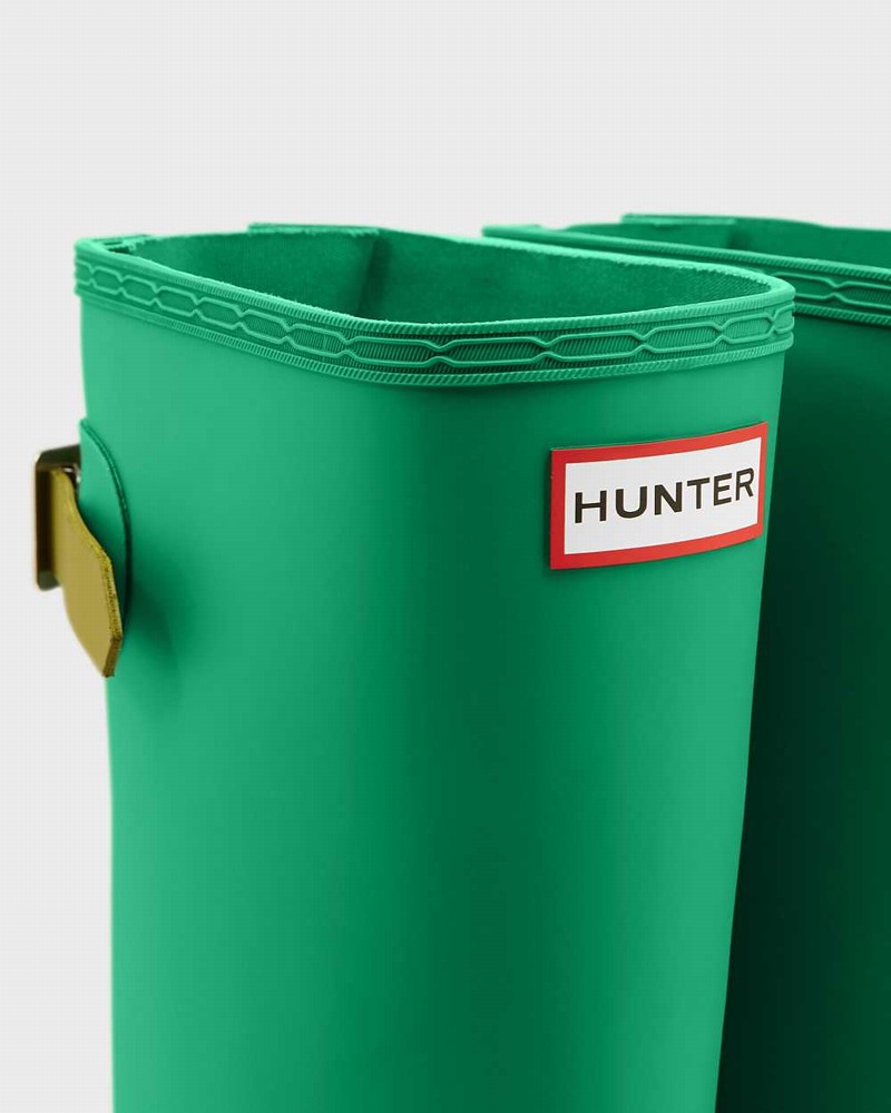 Hunter Original Tall Back Adjustable Women Wellington Boots Green | 903299022
