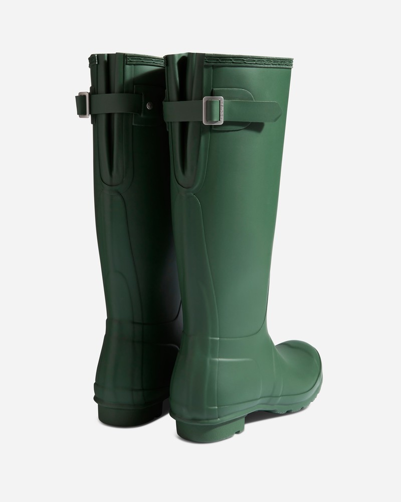 Hunter Original Tall Back Adjustable Women Wellington Boots Green | 631131274