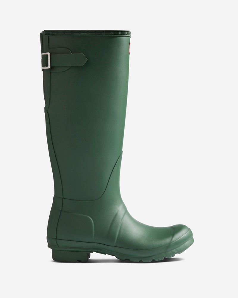 Hunter Original Tall Back Adjustable Women Wellington Boots Green | 631131274