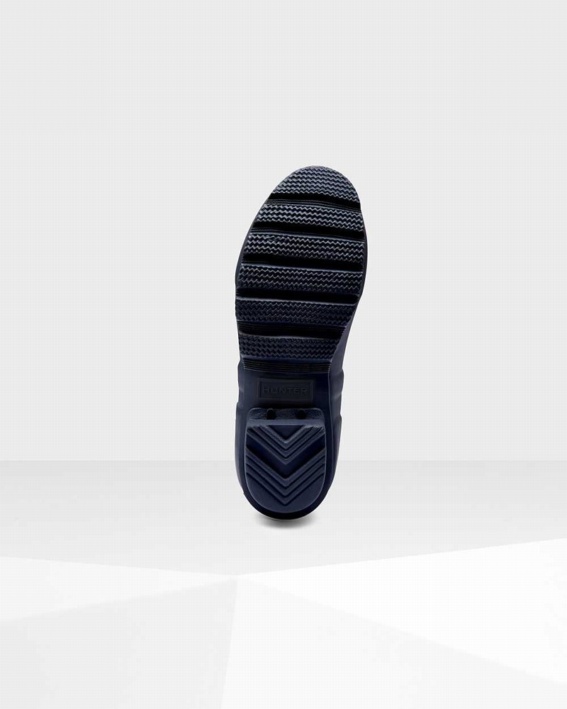 Hunter Original Tall Back Adjustable Women Rain Boots Navy | 342407184