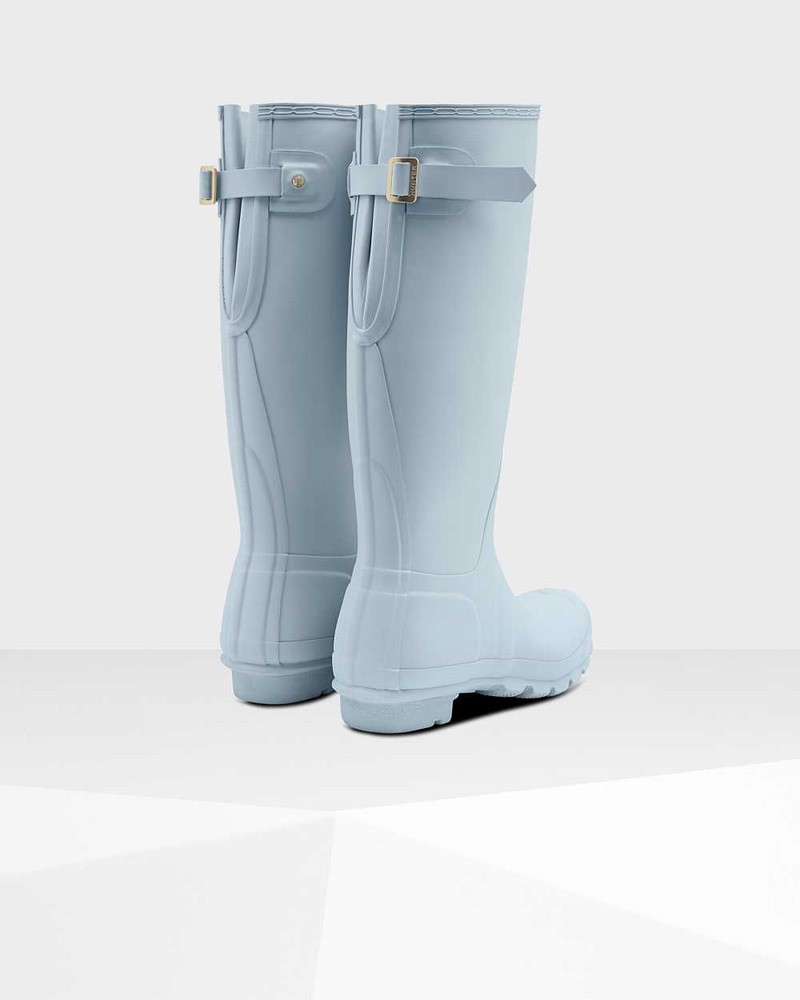 Hunter Original Tall Back Adjustable Women Rain Boots Grey | 195000655