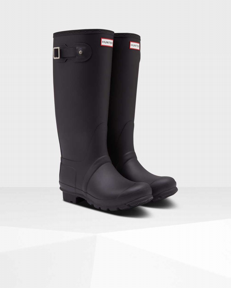 Hunter Original Tall Insulated Wide Leg Women Rain Boots Black | 729680494