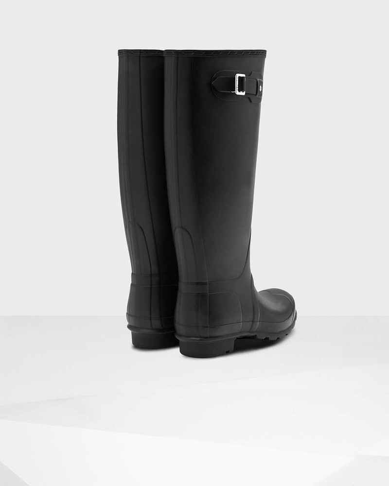 Hunter Original Tall Wide Leg Women Rain Boots Black | 327101382