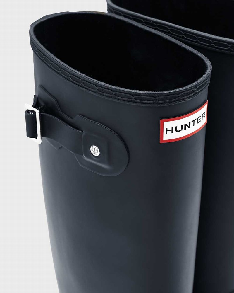 Hunter Original Tall Wide Leg Women Rain Boots Navy | 278677864