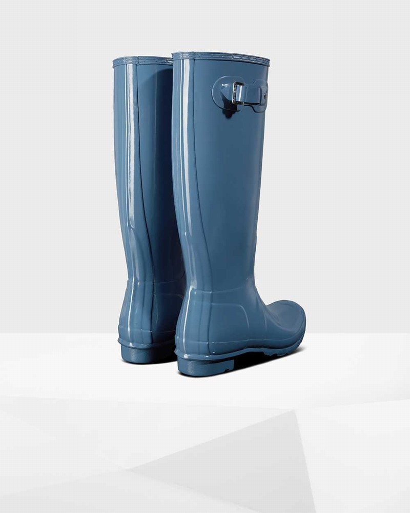 Hunter Original Tall Women Rain Boots Blue | 264175551