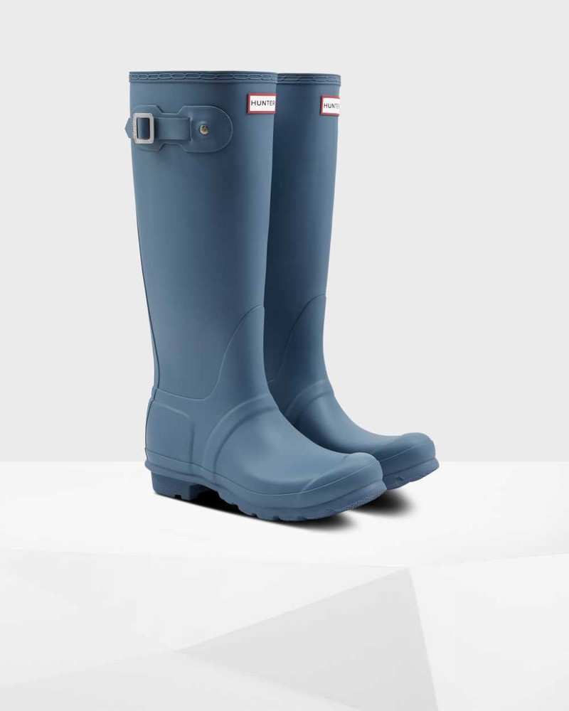 Hunter Original Tall Women Rain Boots Blue | 382689741