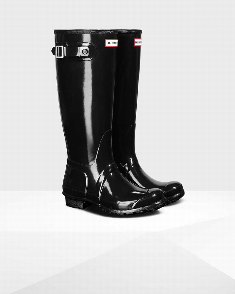 Hunter Original Tall Women Rain Boots Black | 687995227