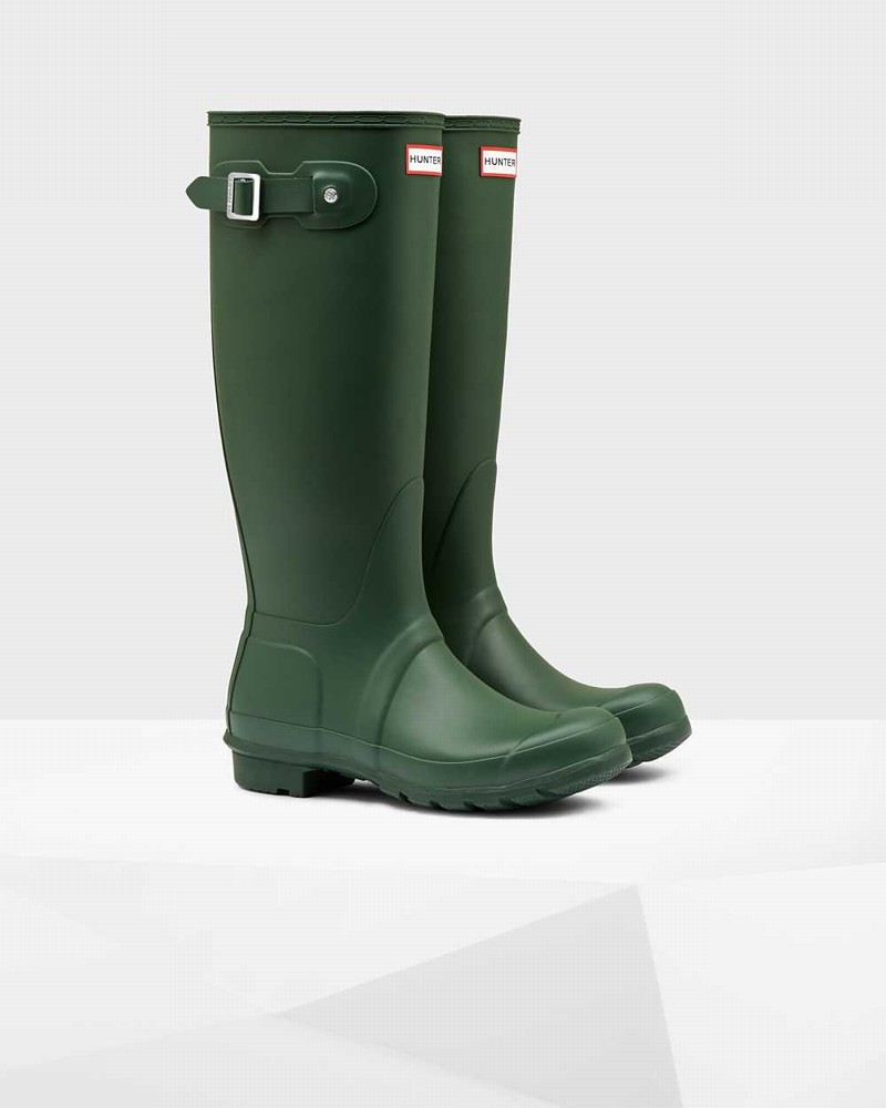 Hunter Original Tall Women Rain Boots Green | 784947058