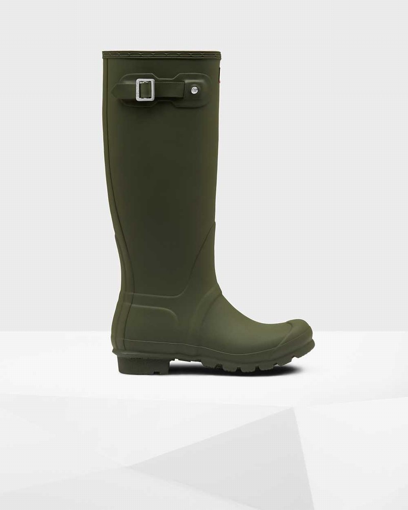 Hunter Original Tall Women Rain Boots Olive | 218989544