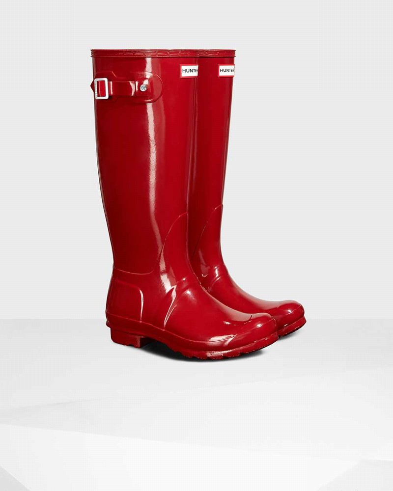 Hunter Original Tall Women Rain Boots Red | 868116009