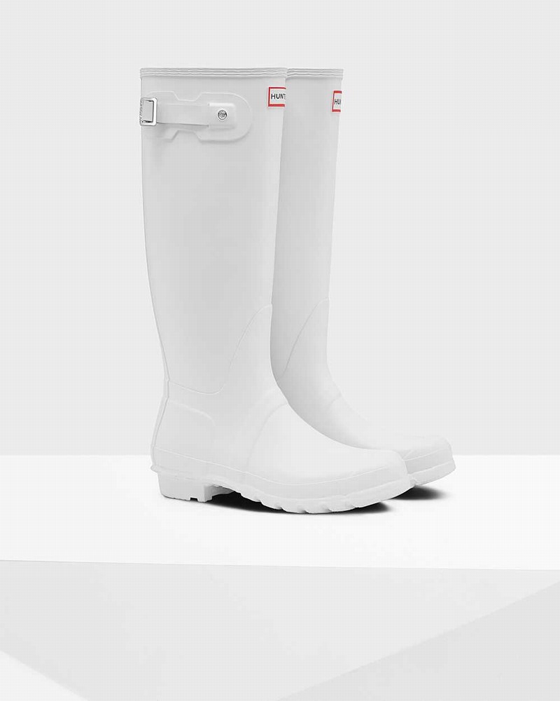 Hunter Original Tall Women Rain Boots White | 162200295