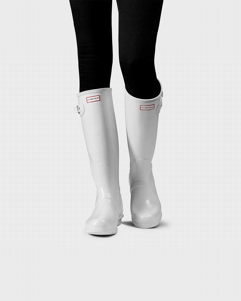 Hunter Original Tall Women Rain Boots White | 956518800