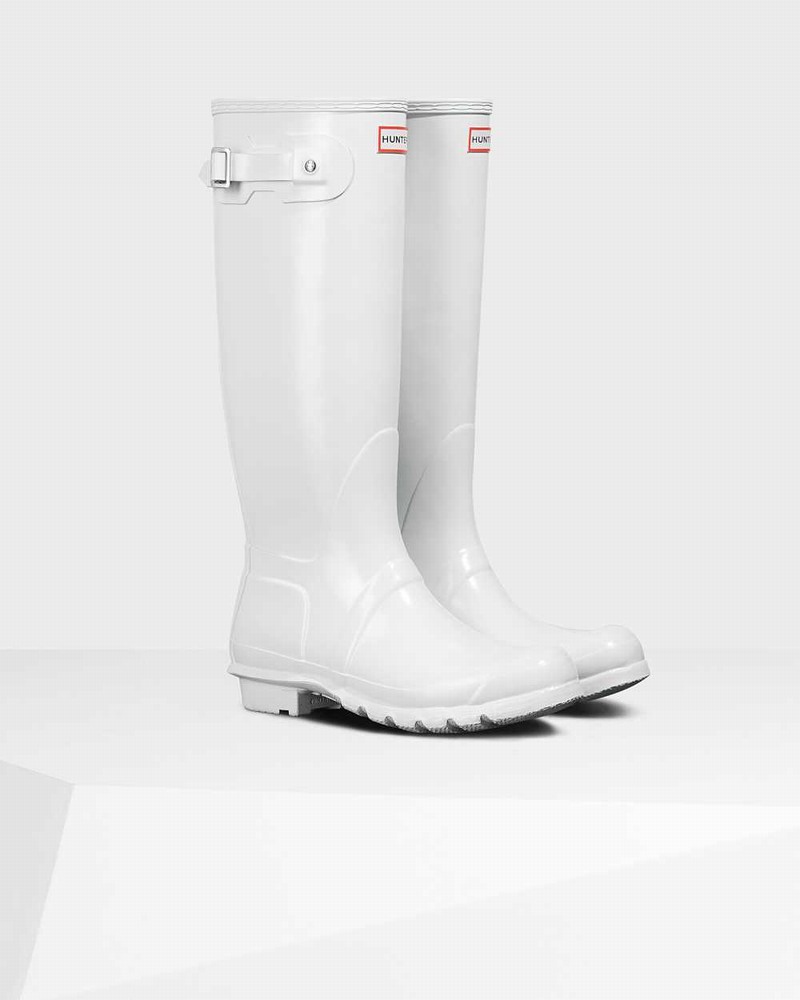 Hunter Original Tall Women Rain Boots White | 956518800