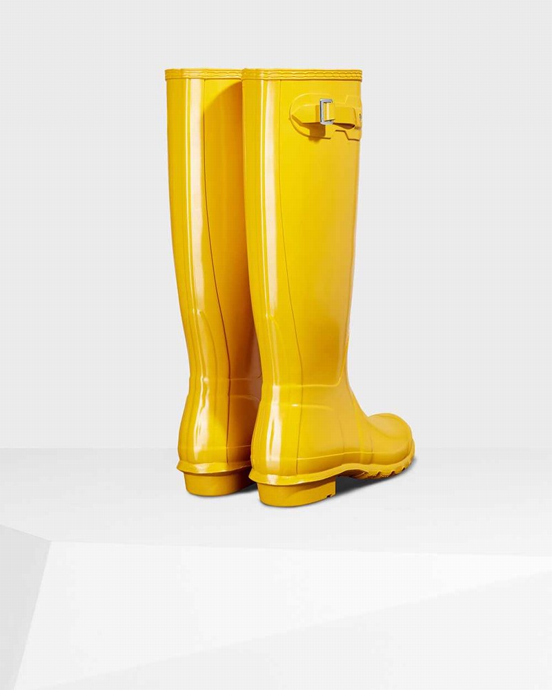 Hunter Original Tall Women Rain Boots Yellow | 694876707
