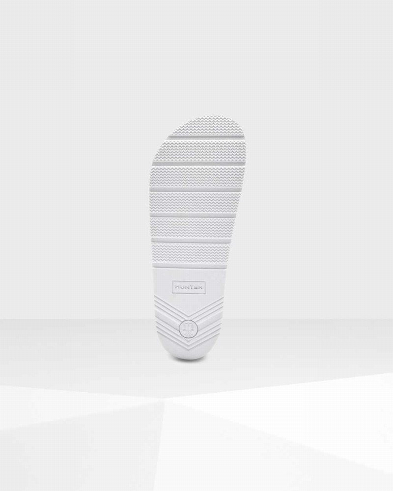Hunter Original Terry Towelling Logo Adjustable Women Slides White | 49280793