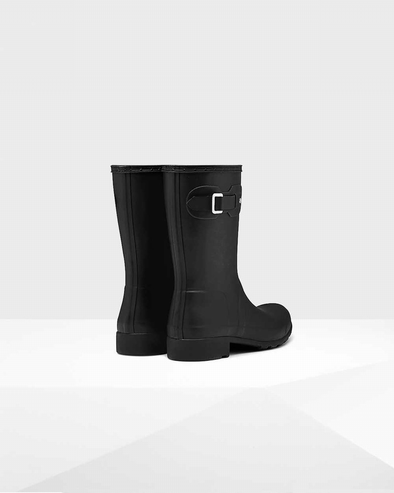 Hunter Original Tour Foldable Short Mid-Calf Women Rain Boots Black | 541064005