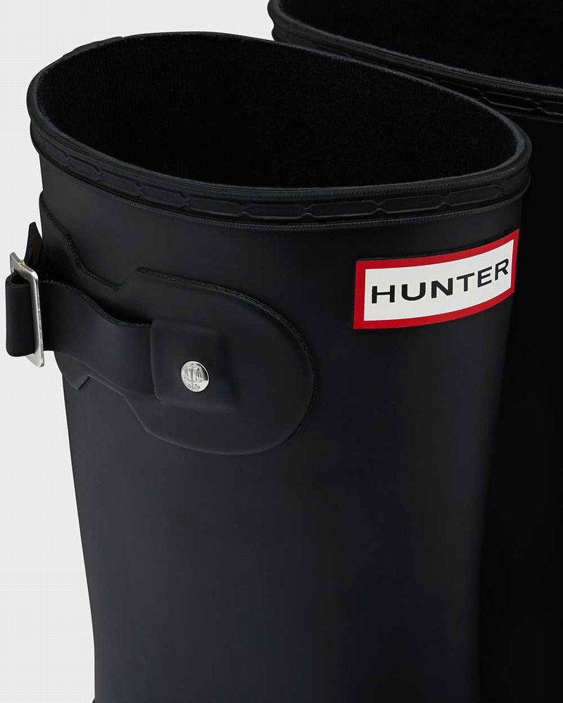 Hunter Original Tour Foldable Short Mid-Calf Women Rain Boots Black | 541064005