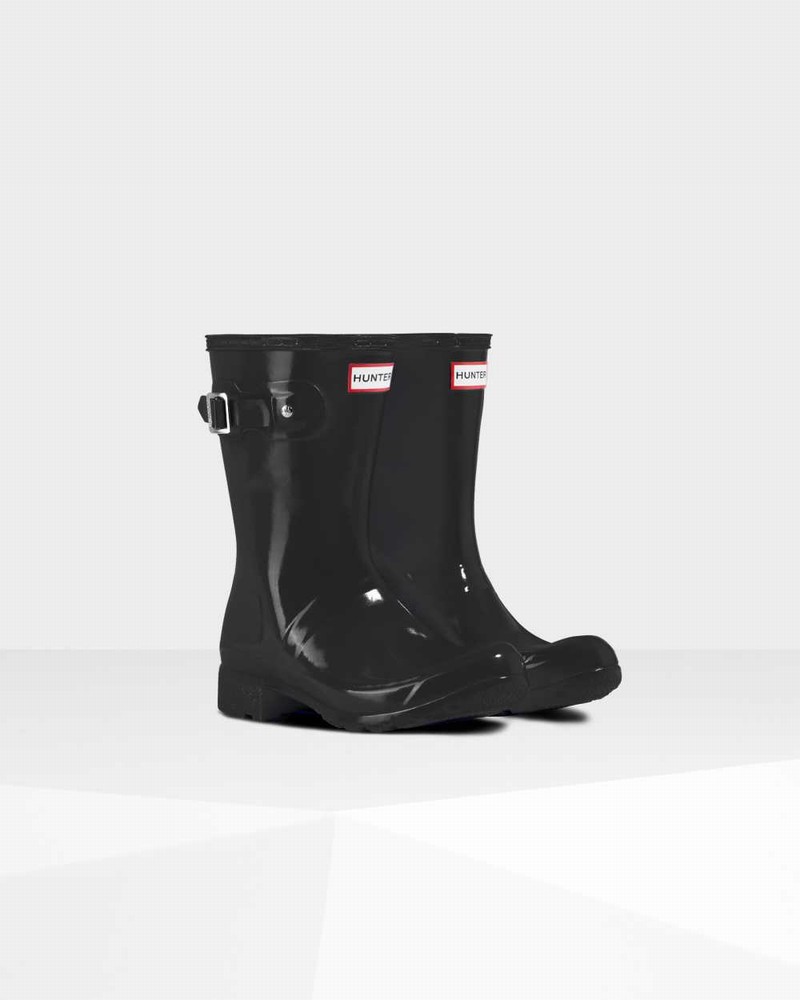 Hunter Original Tour Foldable Short Mid-Calf Women Boots Black | 95537043