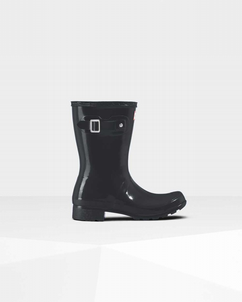 Hunter Original Tour Foldable Short Mid-Calf Women Boots Black | 95537043