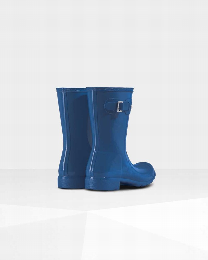Hunter Original Tour Foldable Short Mid-Calf Women Rain Boots Blue | 725478667