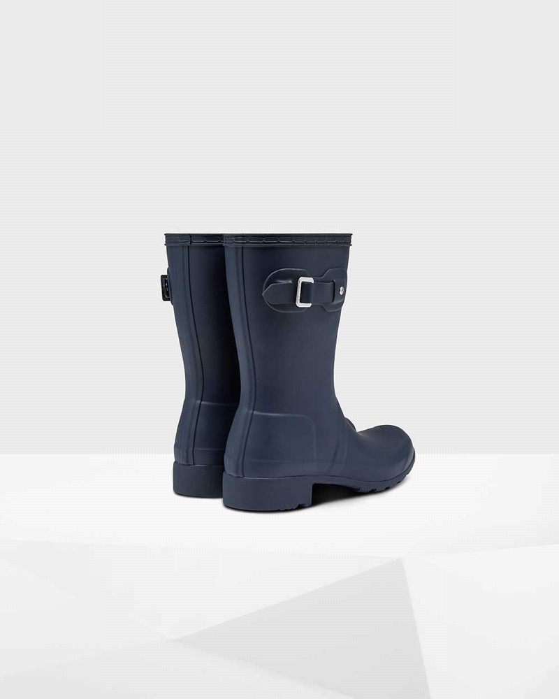 Hunter Original Tour Foldable Short Mid-Calf Women Rain Boots Navy | 728829748