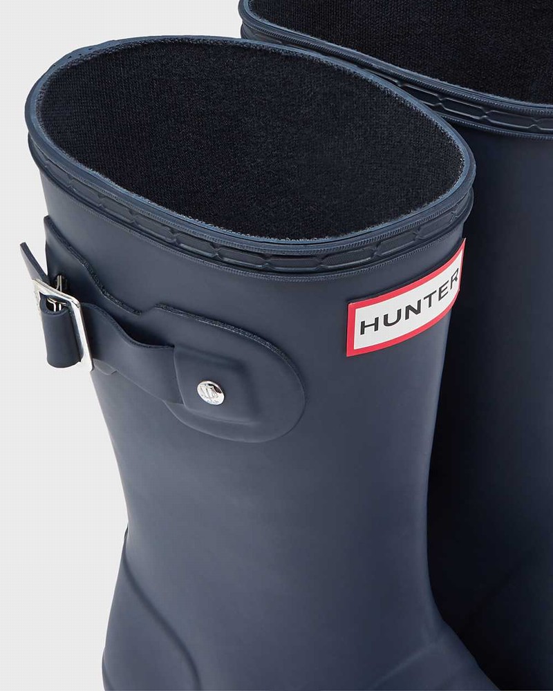 Hunter Original Tour Foldable Short Mid-Calf Women Rain Boots Navy | 728829748