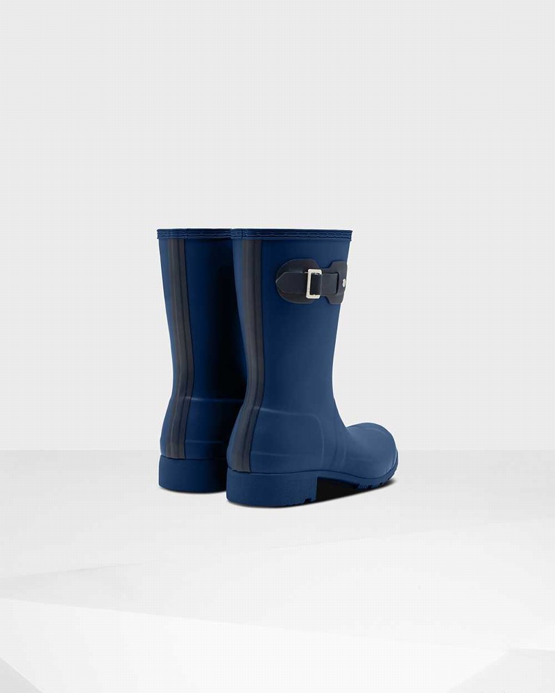 Hunter Original Tour Foldable Short Mid-Calf Women Rain Boots Navy | 854975913