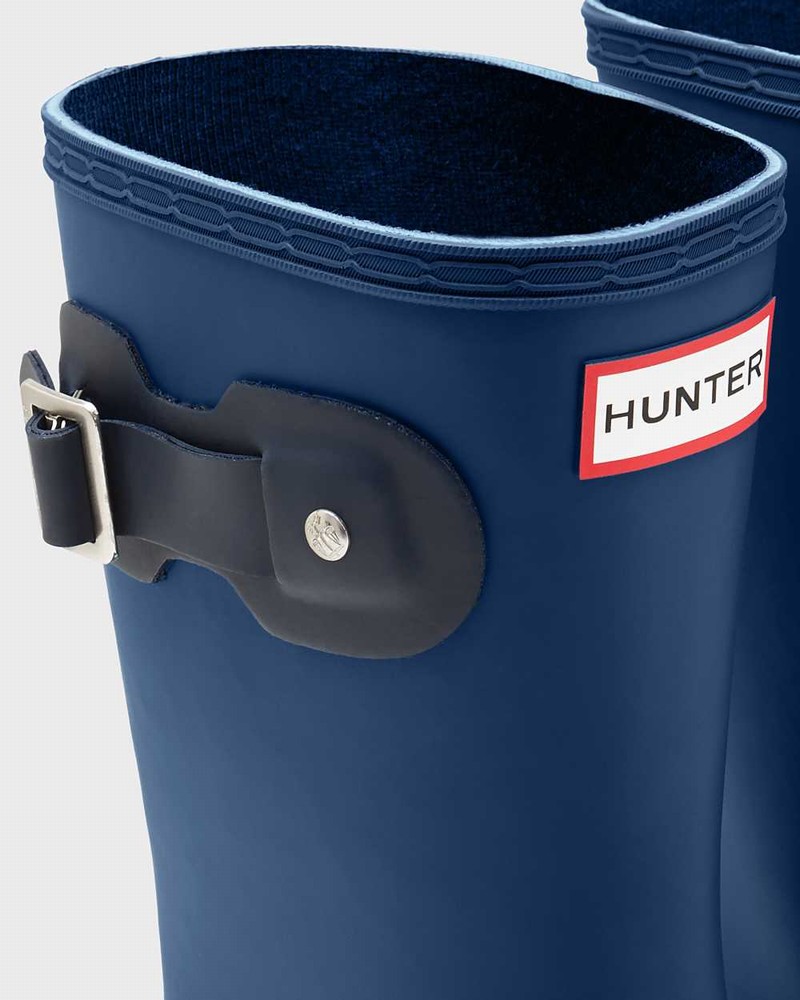 Hunter Original Tour Foldable Short Mid-Calf Women Rain Boots Navy | 854975913