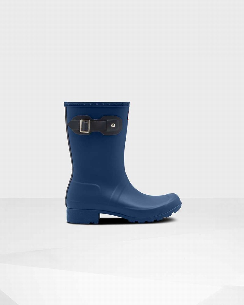 Hunter Original Tour Foldable Short Mid-Calf Women Rain Boots Navy | 854975913