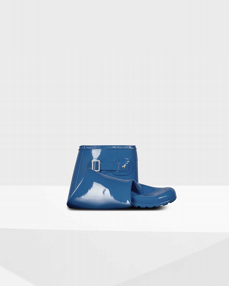 Hunter Original Tour Foldable Tall Women Rain Boots Blue | 88285792
