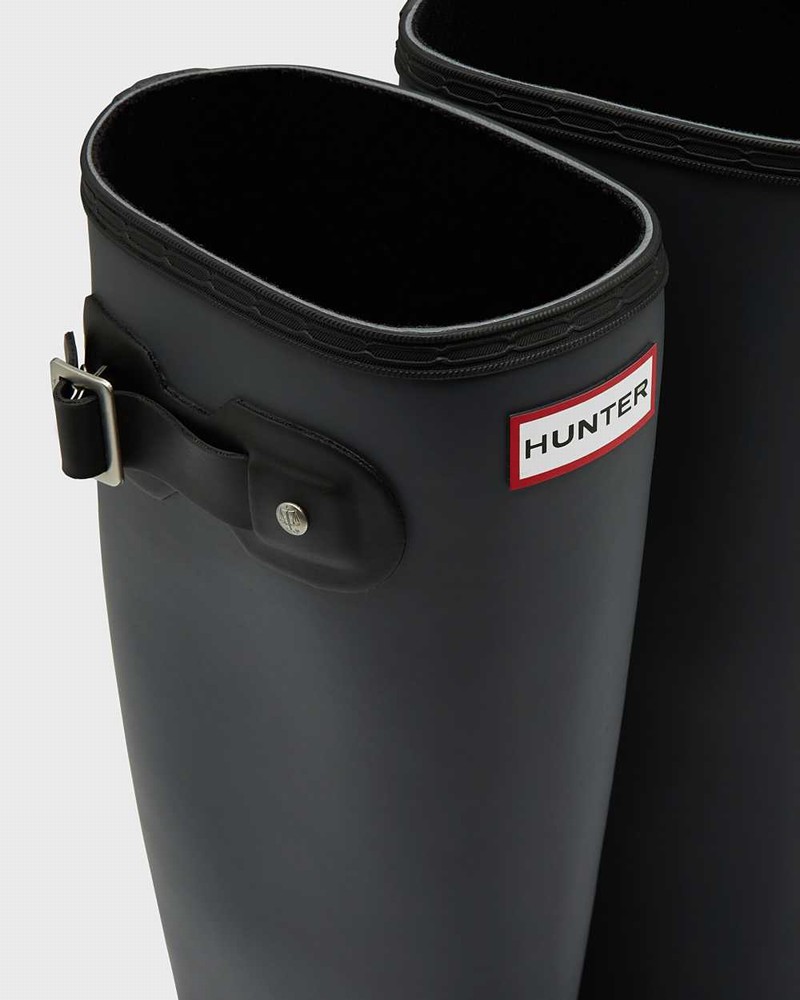 Hunter Original Tour Foldable Tall Women Rain Boots Black | 834025459