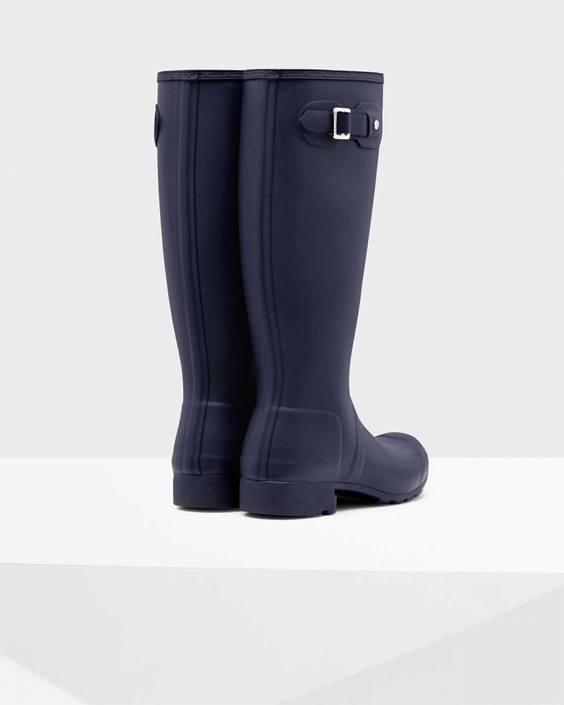 Hunter Original Tour Foldable Tall Women Rain Boots Navy | 674025748