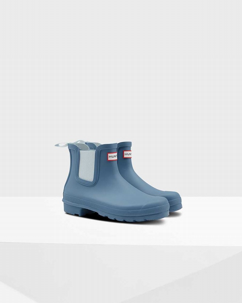 Hunter Original Women Chelsea Boots Blue | 440759900