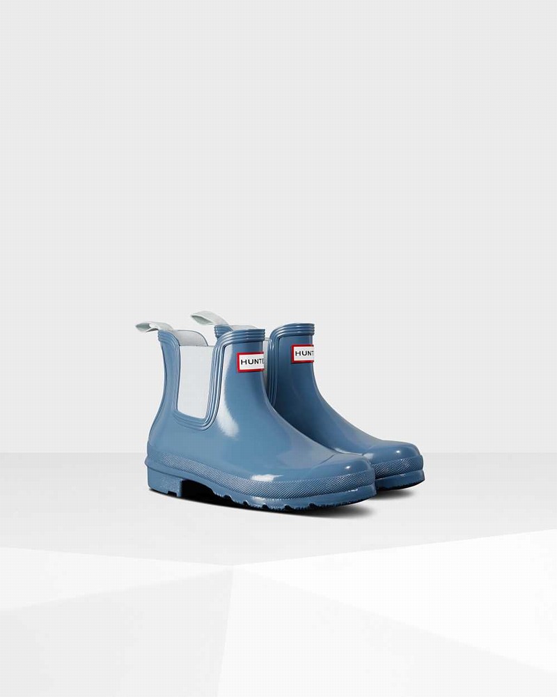 Hunter Original Women Chelsea Boots Blue | 396656161
