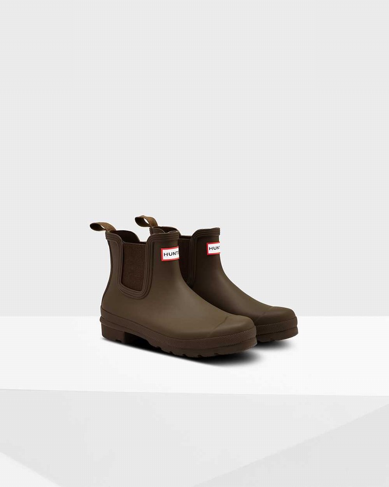 Hunter Original Women Chelsea Boots Olive | 47778948