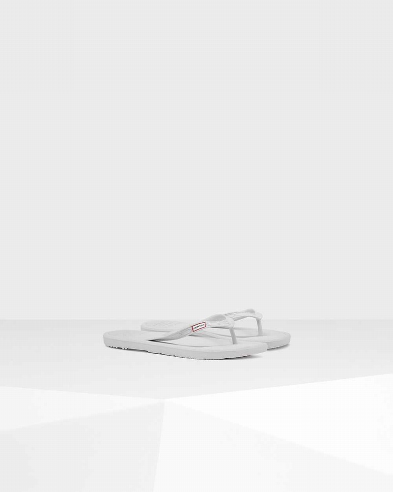 Hunter Original Women Flip Flops White | 341295763