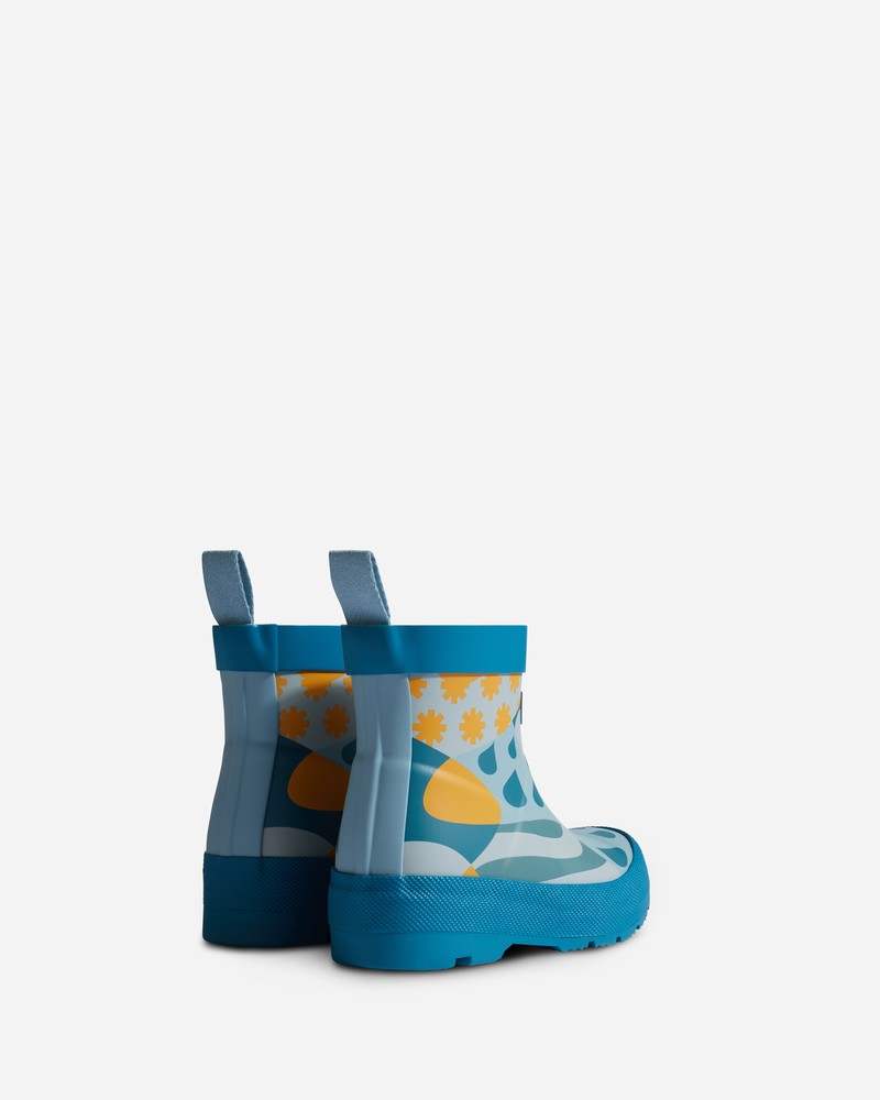 Hunter Patchwork Weather Print Play Kids' Wellington Boots Turquoise | 937410459