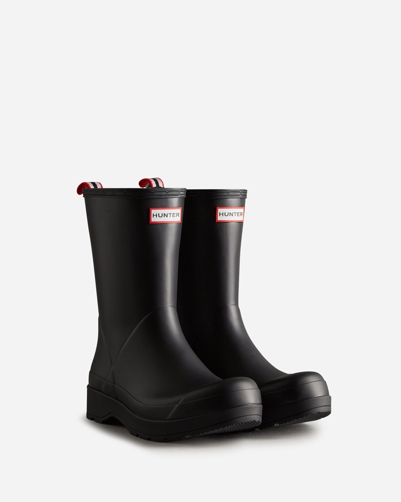 Hunter Play Mid Men Wellington Boots Black | 320452565