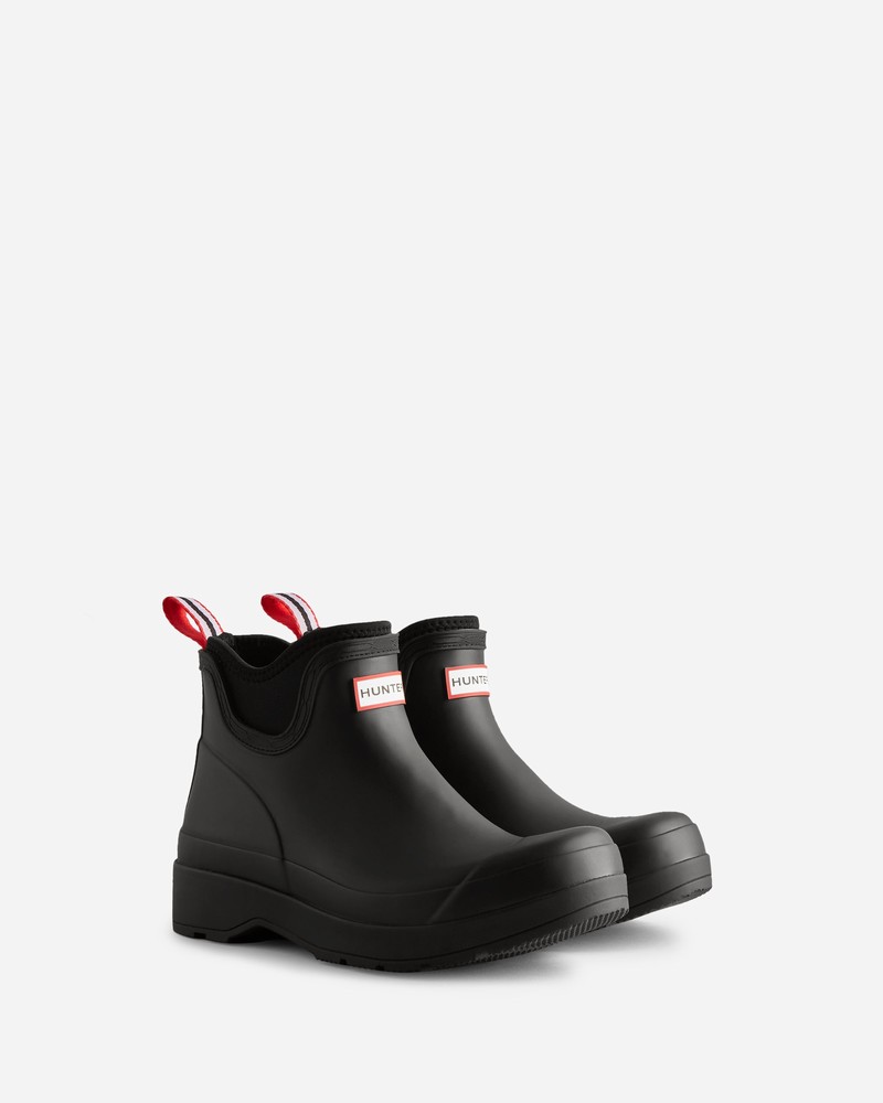 Hunter Play Neoprene Men Chelsea Boots Black | 322259461