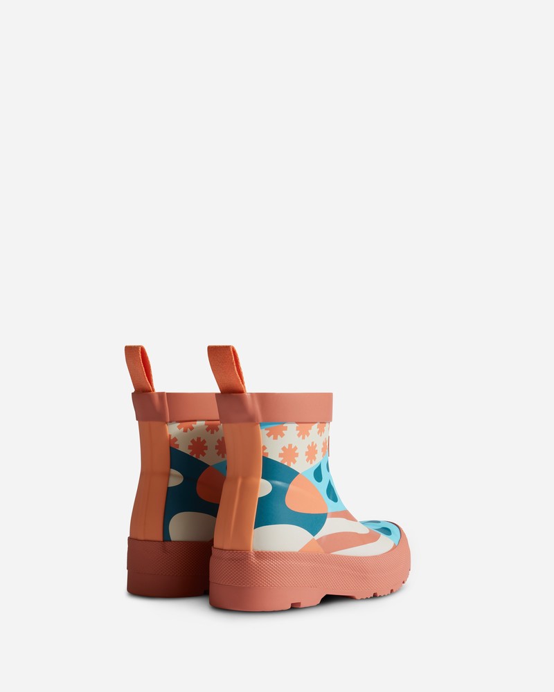 Hunter Play Patchwork Weather Print Kids' Boots Pink | 201299192