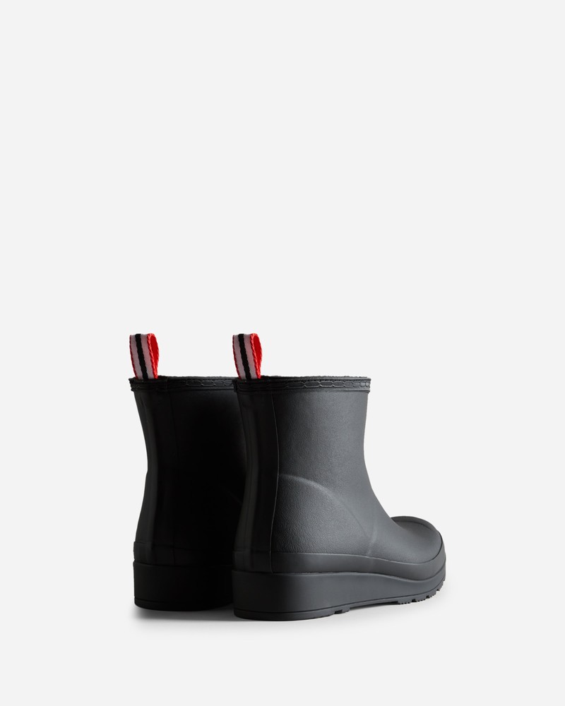 Hunter Play Shearling Insulated Short Women Wellington Boots Black | 474737399
