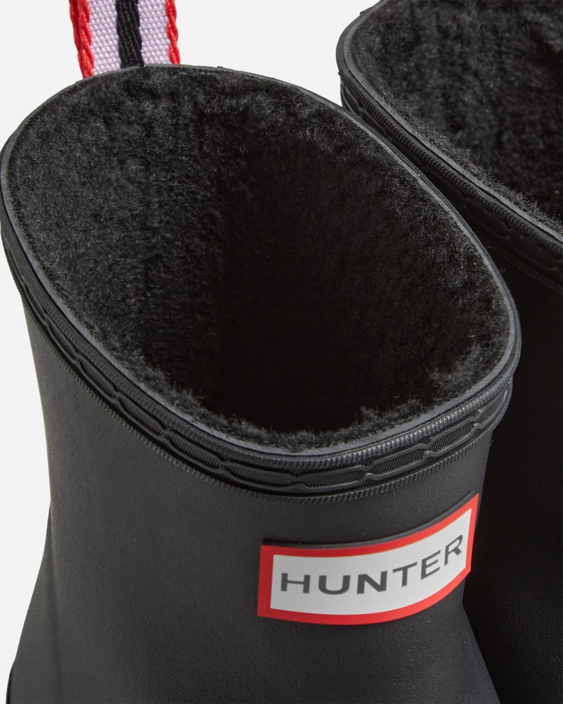 Hunter Play Shearling Insulated Short Women Wellington Boots Black | 474737399