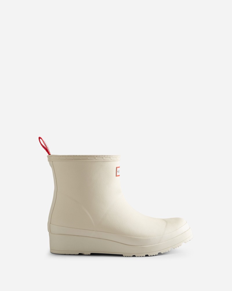 Hunter Play Shearling Insulated Short Women Wellington Boots White | 309302021