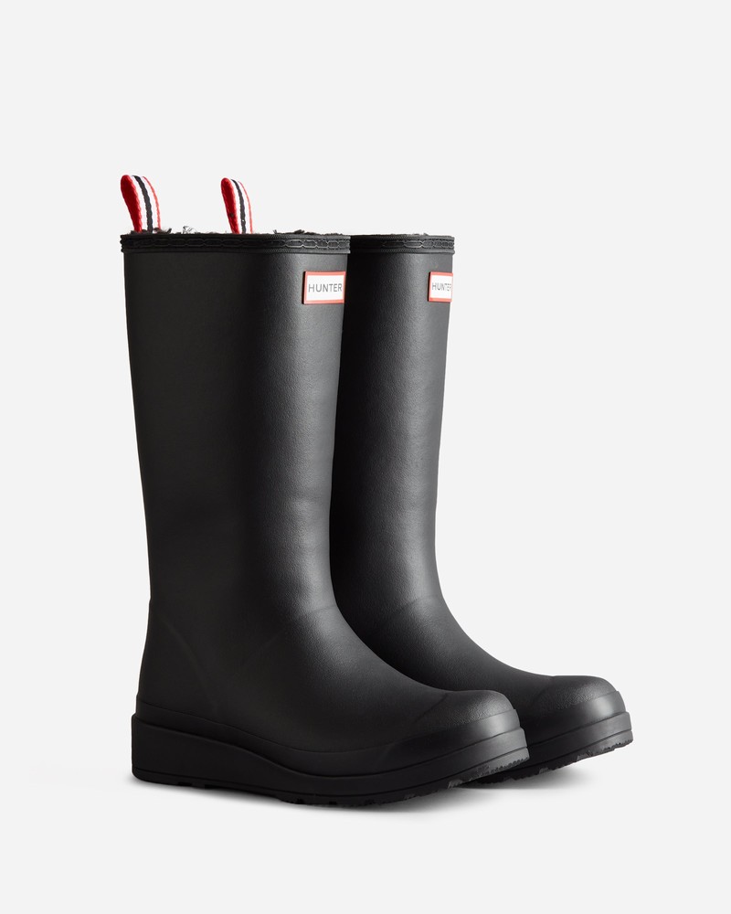 Hunter Play Shearling Insulated Tall Women Wellington Boots Black | 255439293